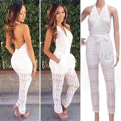 Fehér Laza Jumpsuit Rompers