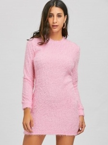 Rózsaszín homályos pulóver