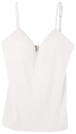 Dame polstret hvid camisole -top