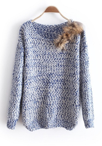 Sweater med rund hals
