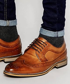 Skinnende Tan Brogue