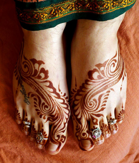 Bollywood Mehandi -designs til fødder
