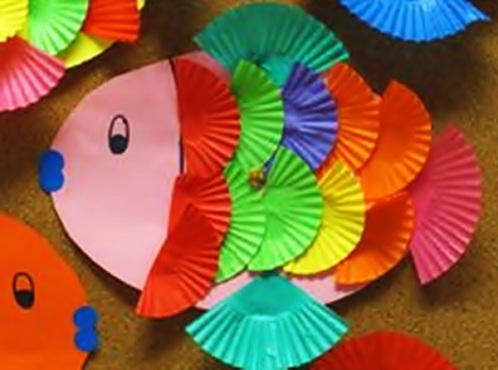 Børnehave Rainbow Fish Crafts