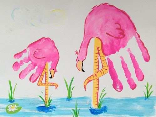Flamingo kézi nyomtatással