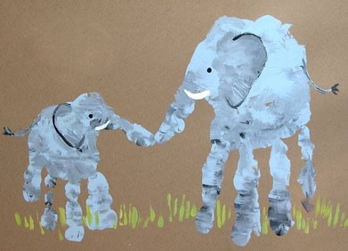 Elefánt kézi nyomat