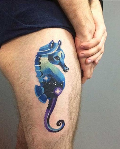Blue Badass Tattoo til lår