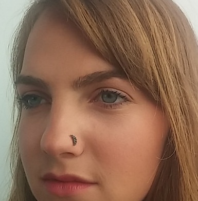 Celestial Moon Black Stud næse ring
