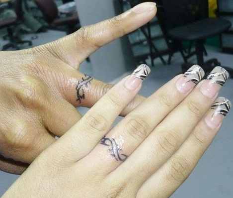 Mousserende vielsesring tatoveringer Design