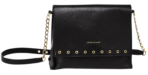 Fekete bőr Crossbody táska