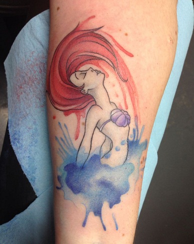 Ariel karakter Disney Tattoo