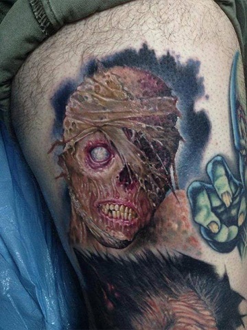 Izgalmas zombi tetoválás tervezés