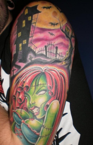 Spektakulær Zombie Tattoo Sleeve Design