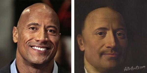 AI Portraits muuttaa selfiestäsi renessanssin muotokuvan dwayne johnson the rock