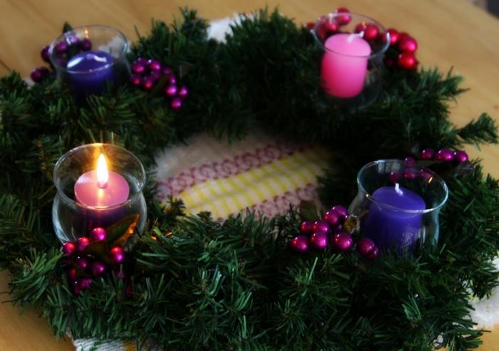 ideoita adventti seppele tarkoittaa kynttilöitä deco ideoita joulu