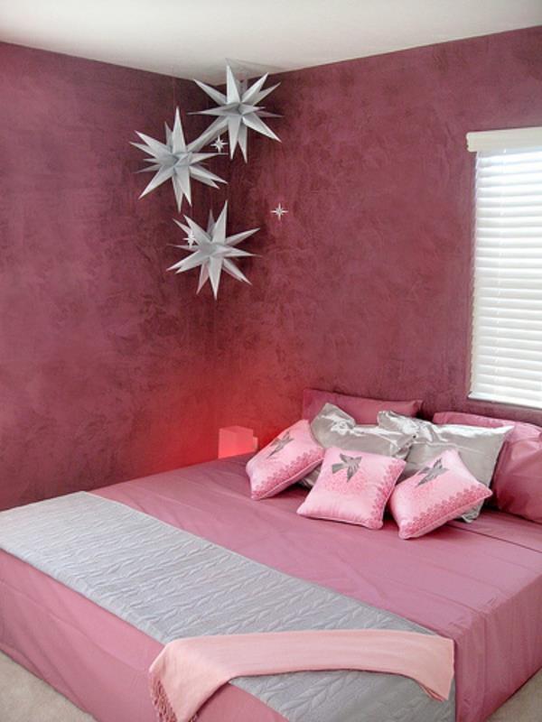 värisuunnitteluseinät vanha vaaleanpunainen seinänväristen makuuhuoneiden ideoina