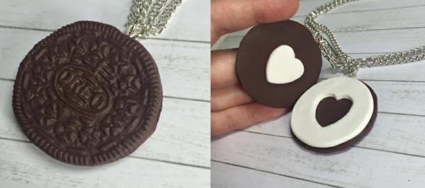 Ohjeita ystävyysketjujen tekemiseen polymeerisavesta valmistetuista oreo -kekseistä