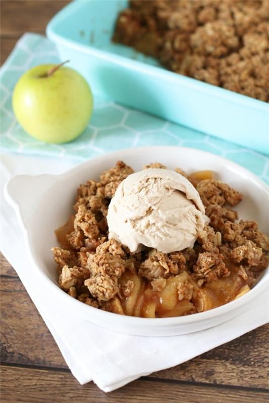 Apple crumble vegaaninen gluteeniton resepti Valmista omenamurut