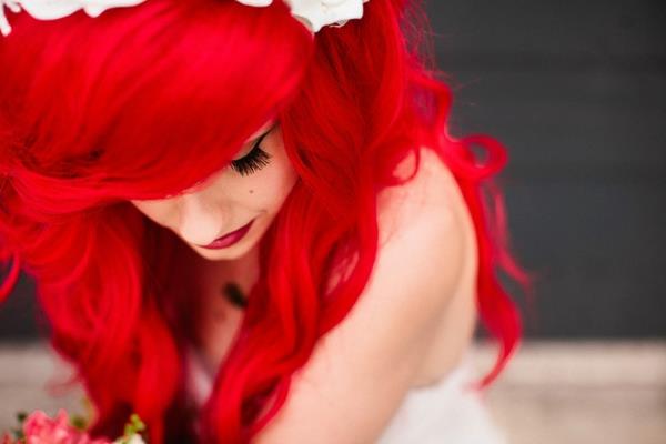 Ariel merenneito häät hiukset punaiset