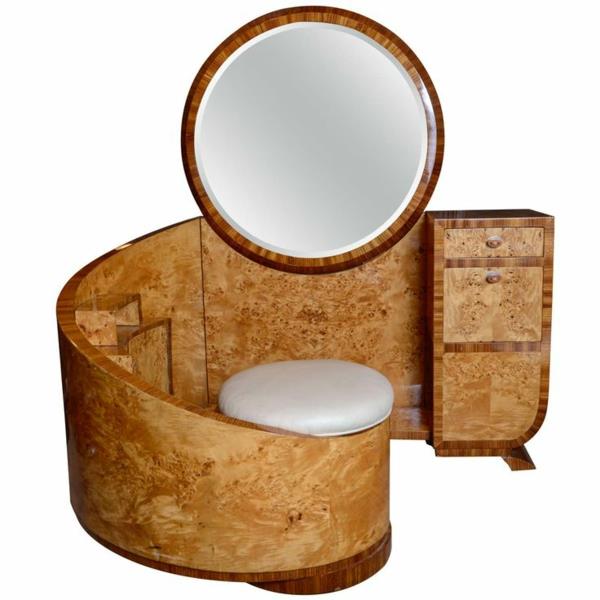 Art deco huonekalut pyöreä peili korkki wc -pöytä