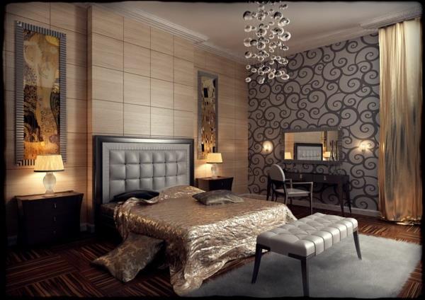 Art deco -huonekalut, silkkiset vuodevaatteet