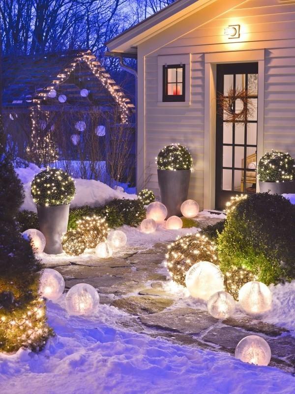 Kiinnitä ulkovalaistus jouluksi - 30 juhlaideaa ja vinkkejä yksinkertaisiin, kauniisiin koristeisiin ja suuriin valoihin