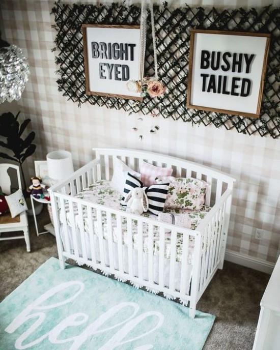 Vauvahuoneen sisustusideoita, söpö huonesuunnittelu tyylikkäästi, säteilevät rakkauden mukavuutta
