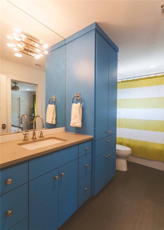 kylpyhuoneen suunnittelu kylpyhuoneen huonekalut sininen