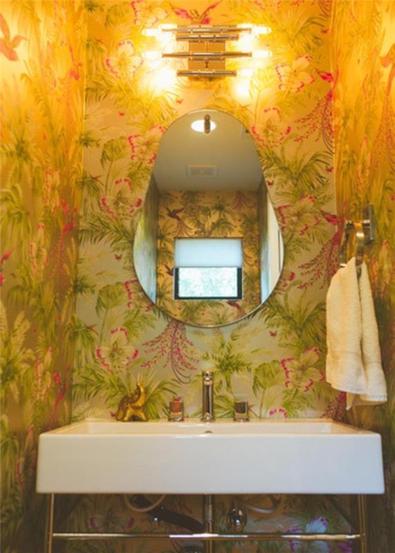 kylpyhuone uudistaa kylpyhuone tapetti kuvio kukka
