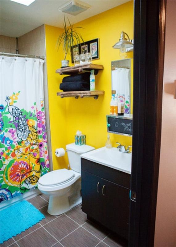 uudistaa kylpyhuoneen seinän väri keltainen
