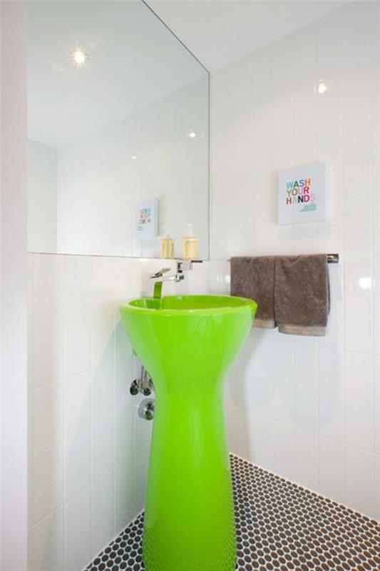 Kylpyhuoneideoita badideen kylpyhuonekalusteet nykyaikainen pesuallas vihreä