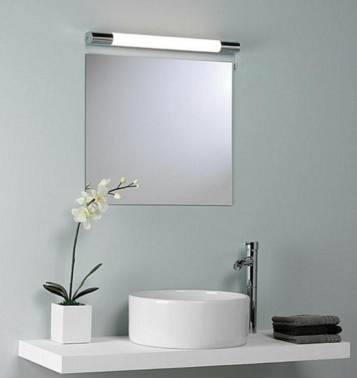 Kylpyhuoneen peilin valaistus neliö moderni valkoinen