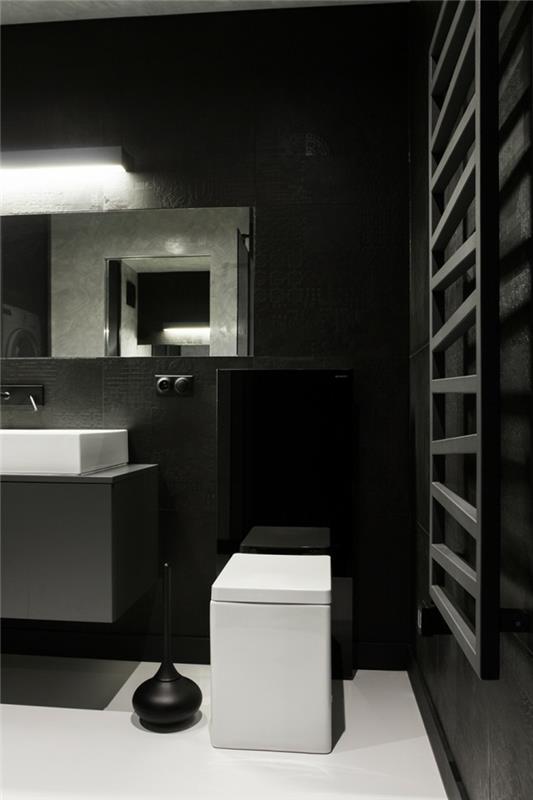 Kylpyhuoneen suunnittelu kylpyhuoneideoita kylpyhuone musta valkoinen harmaa valkoinen deko