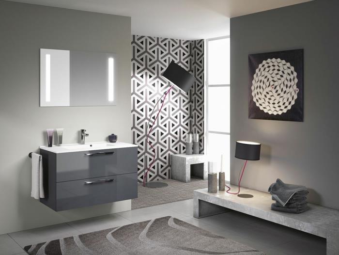 Kylpyhuone suunnittelu kylpyhuone ideoita kylpyhuone musta ja valkoinen harmaa kuvio