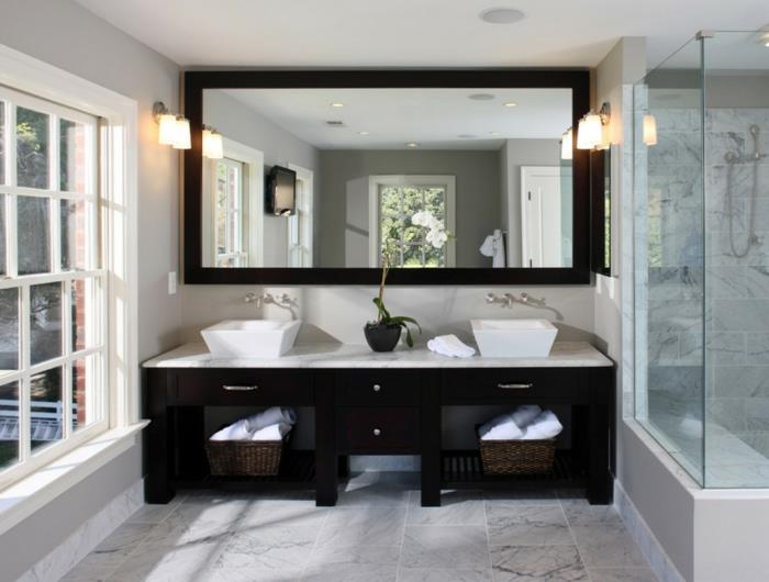 Kylpyhuone suunnittelu kylpyhuone ideoita kylpyhuone musta ja valkoinen harmaa peili