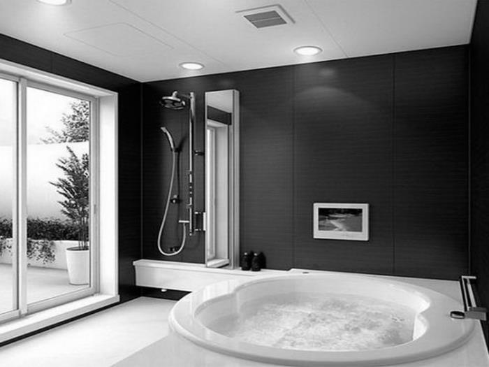 Kylpyhuone suunnittelu kylpyhuone ideoita kylpyhuone musta ja valkoinen harmaa poreallas