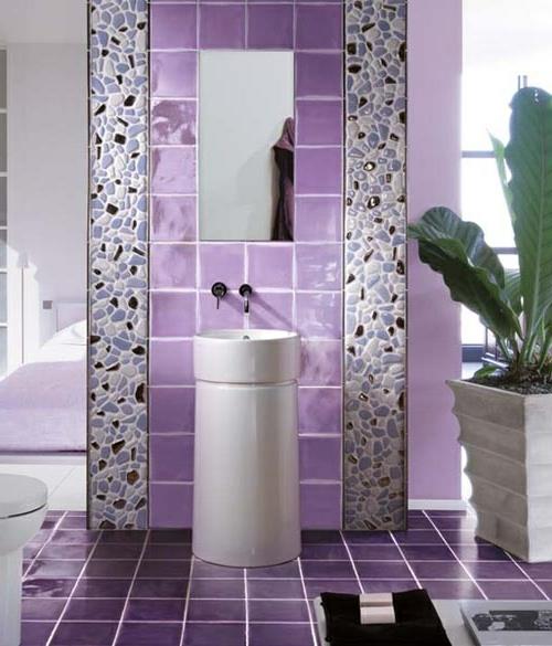 violetti naisellinen kylpyhuone ja kylpyhuone laatat