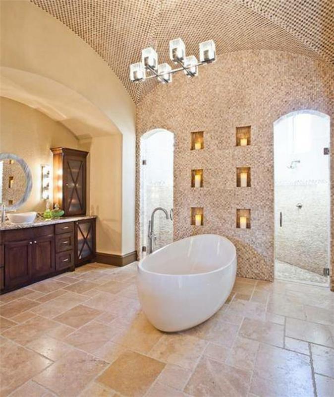 Kylpyhuoneen laatat travertiinilaatat lattialaatat seinälaatat