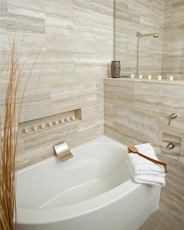 Kylpyhuone laatat travertiini laatta seinälaatat
