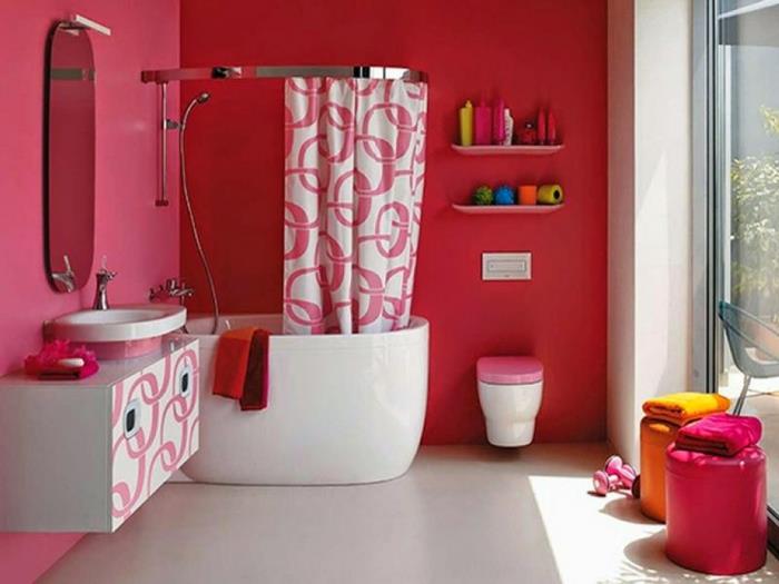 Kylpyhuone ideoita puun suunnittelu magenta
