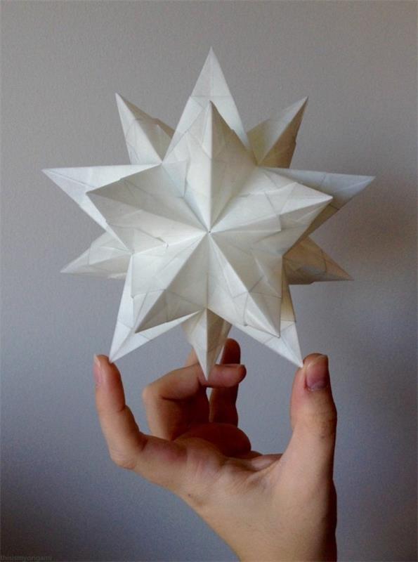 Bascetta -tähtipeli Bascetta -tähtiohjeet 3D -paperitähti valkoinen