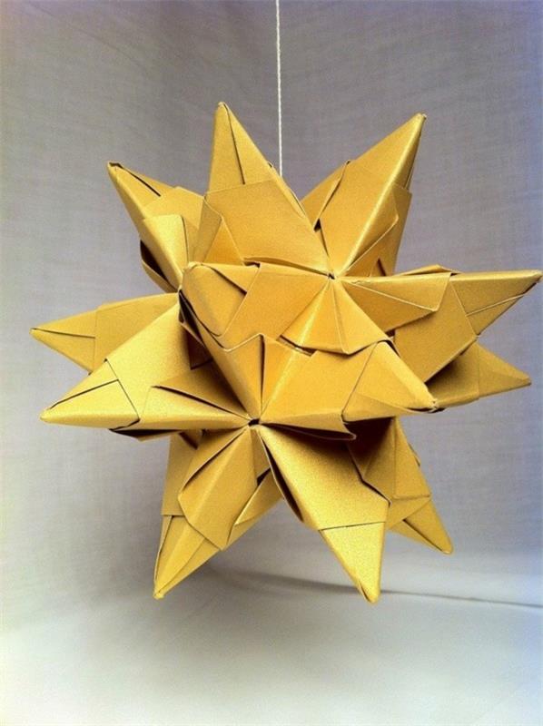 Bascettan tähtihävittäjä Bascettan tähtiohjeet käsityöideoita paperikeltaisesta tähdestä