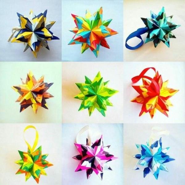 Bascetta -tähtipeli Bascetta -tähtiohjeet värikkäitä 3D -paperitähtiä