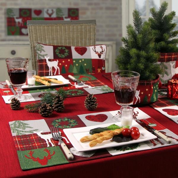 Käsityöidea pöytäkoriste Joulu Moderni joulukoriste punainen