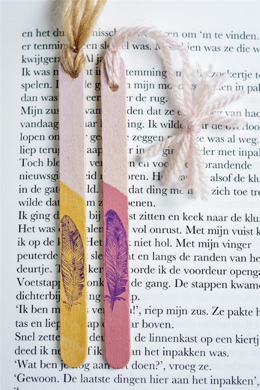 Askartelu popsicle -tikkuilla - hienoja kierrätyskäsityöideoita ja ohjeita kirjanmerkkeihin värikäs kaunis