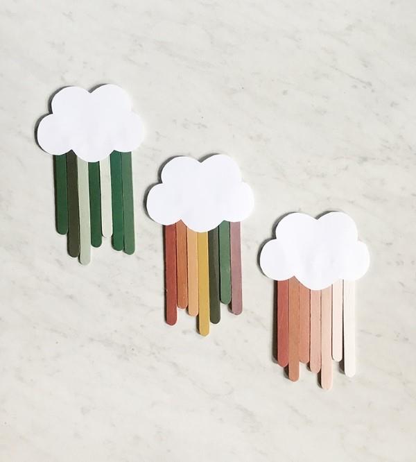 Käsityöt popsicle -tikuilla - hienoja kierrätyskäsityöideoita ja -ohjeita cloud rain diy ombre