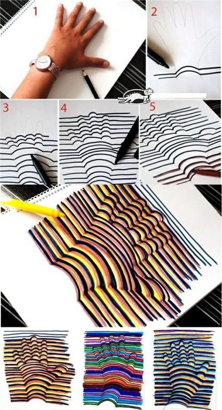 DIY lasten kanssa puukeittiöt 3D -efekti käsi
