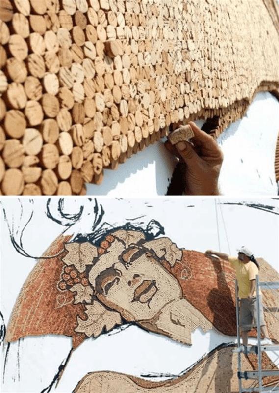 Käsityöt seinäsuunnittelu korkki kasvot art art