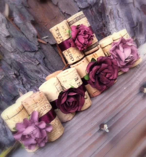 Käsityöt romanttiset korkit violetit kukat koristelu