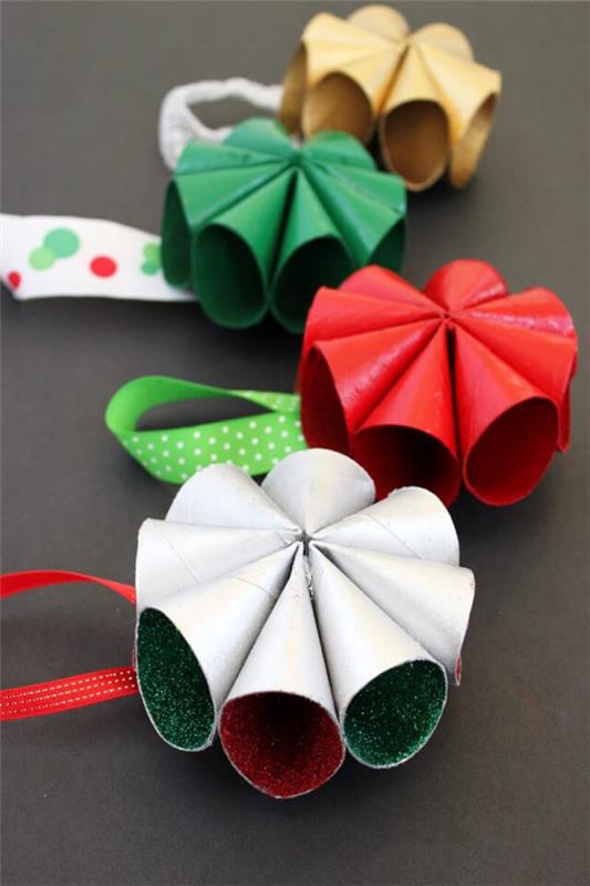 Käsityöt wc -paperirullilla jouluksi - luovia kierrätysideoita ja ohjeita värikkäitä joulukoristeita kauniita
