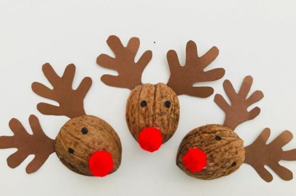 Käsityöt saksanpähkinöillä jouluna eikä vain - ideoita ja ohjeita valmiina poron rudolfina